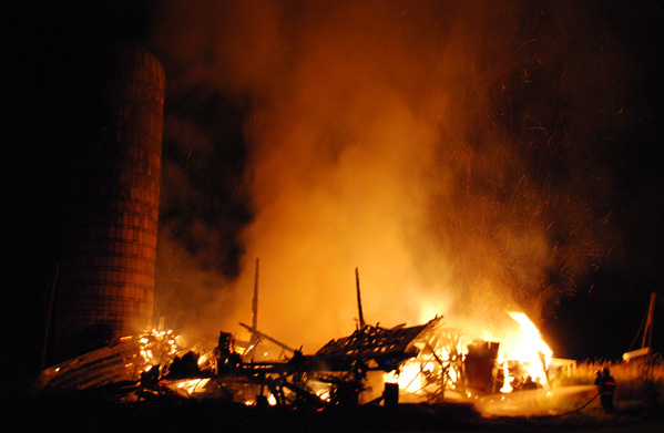 Incendie d’une grange à Saint-Basile