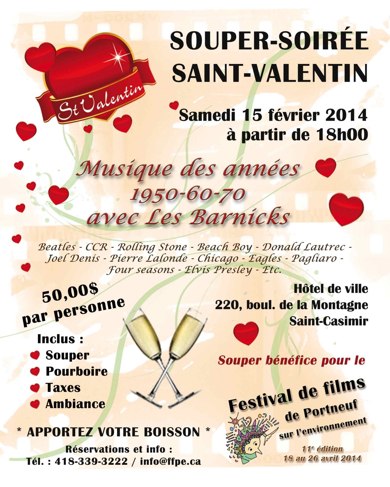 Souper soirée Saint-Valentin du FFPE à Saint-Casimir