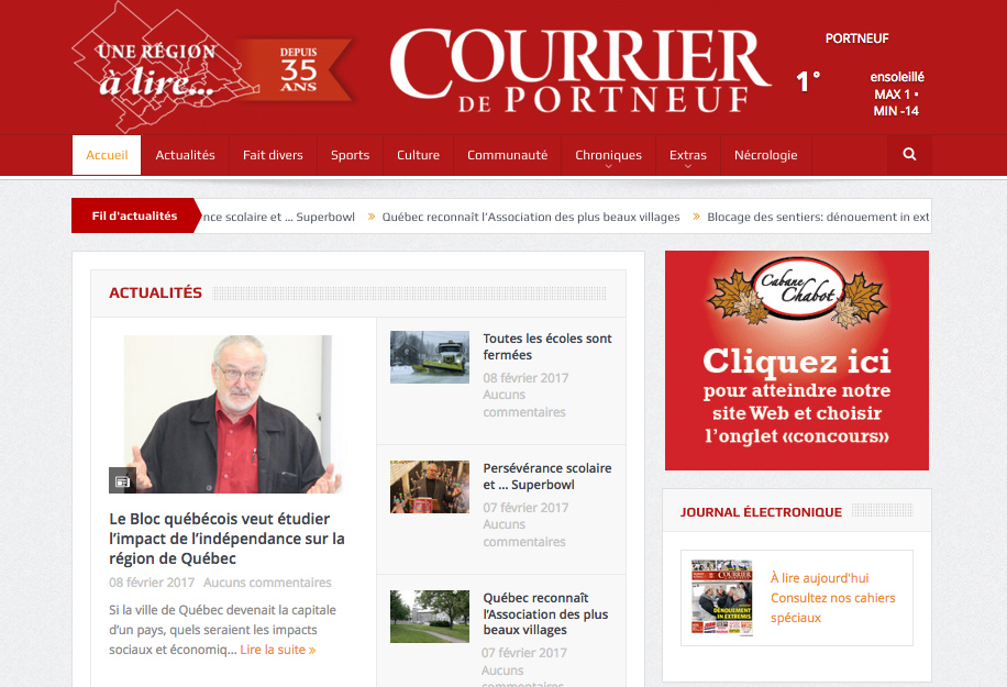 «Une région à lire…»: le Courrier se renouvelle dans le Web