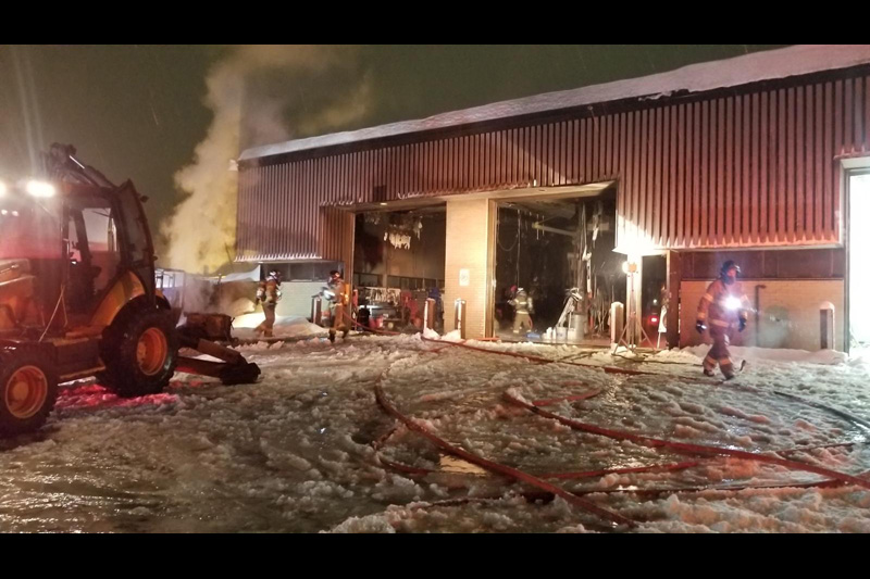 Incendie au garage municipal de Saint-Raymond